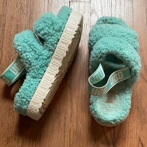 UGG Fluffy Sandals - Teal
